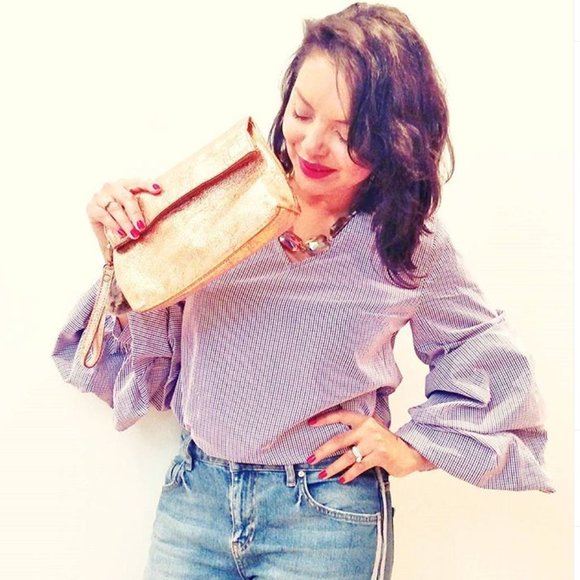 Anthropologie Ruffled & Tied Gingham Blouse - Picture 8 of 8